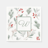 Monogram Winter Botanical Paper Servet (Voorkant)