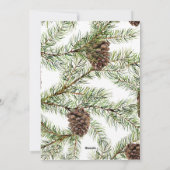 Monogram Winter Cone Berry Wreath Merry Kerstmis Feestdagenkaart (Achterkant)