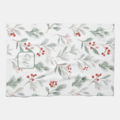 Monogram Winter Foliage Holiday  Theedoek (Horizontaal)