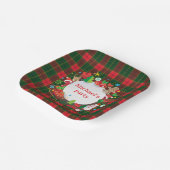 Monogram Winter Holiday Christmas Scottish Pattern Papieren Bordje (Gebogen)