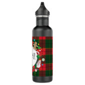 Monogram Winter Holiday Christmas Scottish Pattern Waterfles (Rechts)
