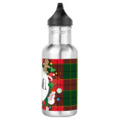 Monogram Winter Holiday Christmas Scottish Pattern Waterfles (Rechts)