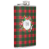 Monogram Winter Holiday Kerstmis Schotland Patroon Heupfles (Rechts)