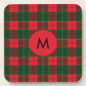 Monogram Winter Holiday Tartan pattern Scottish Bier Onderzetter (Voorkant)