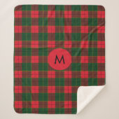 Monogram Winter Holiday Tartan pattern Scottish Sherpa Deken (Voorkant)