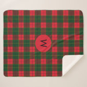 Monogram Winter Holiday Tartan pattern Scottish Sherpa Deken (Voorkant (horizontaal))