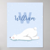 Monogram Winter Polar Beer Kwekerij Wanddecor Poster (Voorkant)