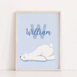 Monogram Winter Polar Beer Kwekerij Wanddecor Poster