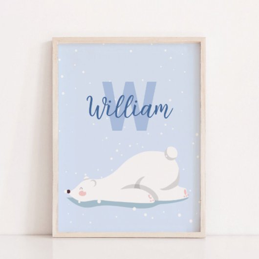 Monogram Winter Polar Beer Kwekerij Wanddecor Poster