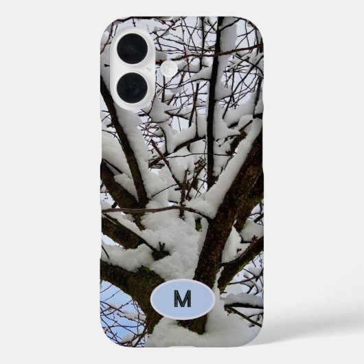 Monogram Winter Sneeuwboom Kroon Foto - Case-Mate iPhone Case (Achterkant)