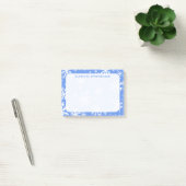 Monogram Winter Sneeuwvlokken op Korensgeelblauw Post-it® Notes (Kantoor)