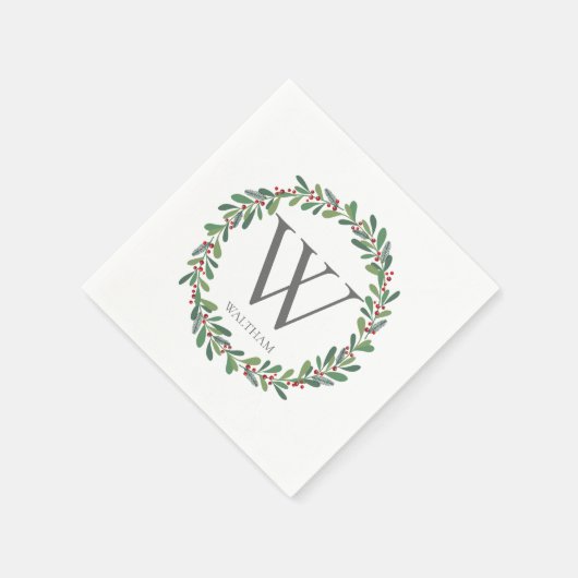 Monogram Winter Springs Kerst Cocktail Servet (Hoek)