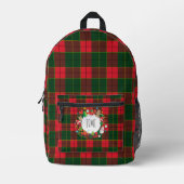 Monogram Winter Vakantie Kerstmis Tartan Patroon Bedrukte Rugzak (Voorkant)