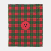 Monogram Winter Vakantie Schotse Tartan patroon Fleece Deken (Voorkant)