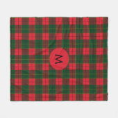 Monogram Winter Vakantie Schotse Tartan patroon Fleece Deken (Voorkant (Horizontaal))