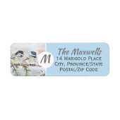 Monogram Winter Vogels Scène Retouradres Labels (Voorkant)