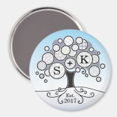 Monogram Winter Weddenschap Patroonboom Magneet (Voorkant / Achterkant)