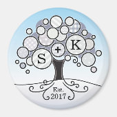 Monogram Winter Weddenschap Patroonboom Magneet (Voorkant)