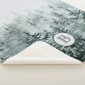 Monogram winterbosboompijn in de bijtende winter sherpa deken (3/4)