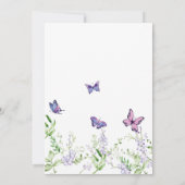 Monogram wisteria bloem vlinder bruiloft kaart (Achterkant)