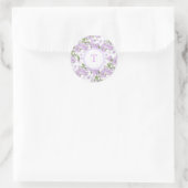 Monogram Wisteria Flowers Ronde Sticker (Tas)