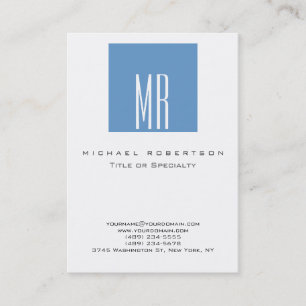 Monogram Wit Blauw Grijs Chic Bolle Zakelijke Visi Visitekaartje