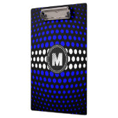 Monogram wit & blauw stippenpatroon klembord (Links)