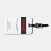 Monogram Wit Donkergrijs Rood Bagagelabel (Voorkant horizontaal)