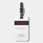 Monogram Wit Donkergrijs Rood Bagagelabel (Voorkant verticaal)