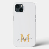Monogram wit | Elegant minimalistisch Case-Mate iPhone Case (Achterkant)