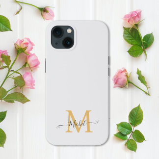 Monogram wit | Elegant minimalistisch Case-Mate iPhone Case