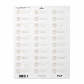 Monogram Wit en Goud Huwelijk Retouradres Etiket (Full Sheet)