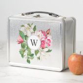 Monogram  wit en roze Magnolia Flowers (In situ)