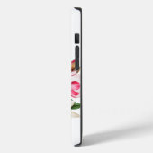 Monogram  wit en roze Magnolia Flowers Case-Mate iPhone Case (Achterkant / Links)