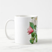Monogram  wit en roze Magnolia Flowers Koffiemok (Links)