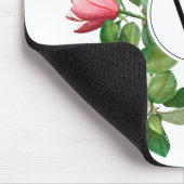 Monogram  wit en roze Magnolia Flowers Muismat (Hoek)