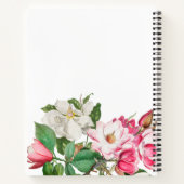 Monogram  wit en roze Magnolia Flowers Notitieboek (Achterkant)