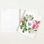 Monogram wit en roze Magnolia Flowers Planner (Display)