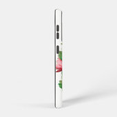 Monogram wit en roze Magnolia Flowers Samsung Galaxy Hoesje (Rechterkant)