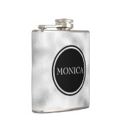 Monogram wit gemalen glas heupfles (Rechts)