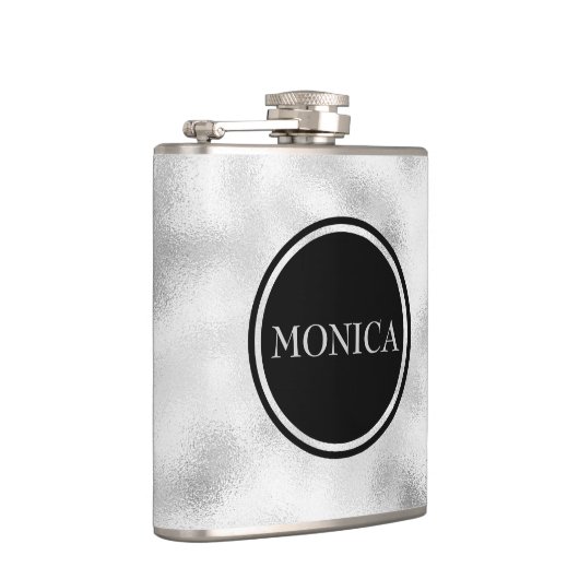 Monogram wit gemalen glas heupfles (Rechts)