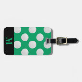 Monogram Wit Golfballen, Shamrock Groen Bagagelabel (Voorkant horizontaal)