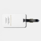 Monogram Wit Goud Modern Minimalistisch Initiaal N Bagagelabel (Achterkant horizontaal)