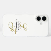Monogram Wit Goud Zwart Elegant Minimalistisch Chi Case-Mate iPhone Case (Achterkant (horizontaal))