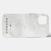 Monogram wit grijs | Elegant Gold Minimalist Case-Mate iPhone Case (Achterkant (horizontaal))