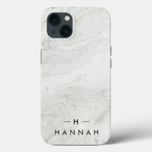 Monogram wit grijs   Elegant Gold Minimalist Case-Mate iPhone Case