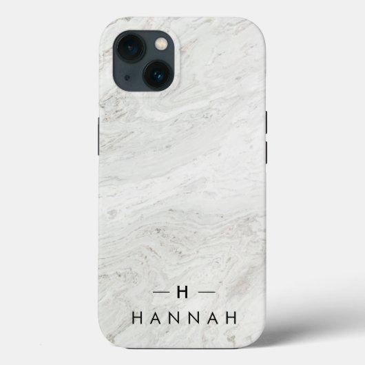Monogram wit grijs | Elegant Gold Minimalist Case-Mate iPhone Case (Achterkant)