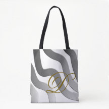 Monogram wit grijs gouden gradiëntlijn abstract