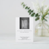 Monogram wit grijs karton groot Visitekaartje (Staand voorkant)