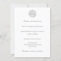 Monogram Wit Grijs Moderne Minimalistische Huwelij